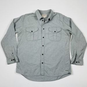 CC Filson Size LARGE Lightweight Alaskan Guide Shirt 11010743 Light Heather Gray